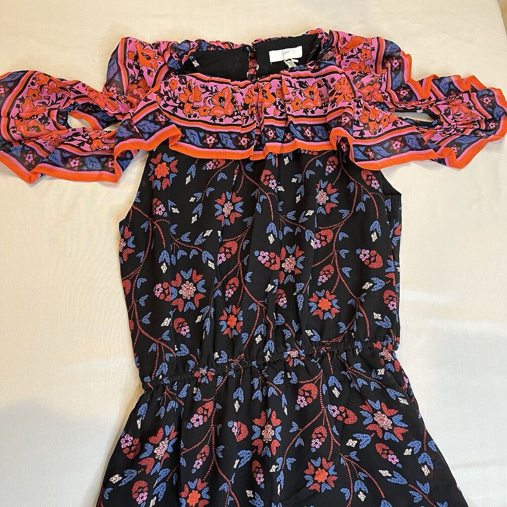 Joie Small Silk Summer Dress Off the Shoulder Low-High Lined - Picture 3 of 8